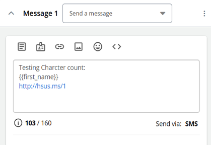 character count in message